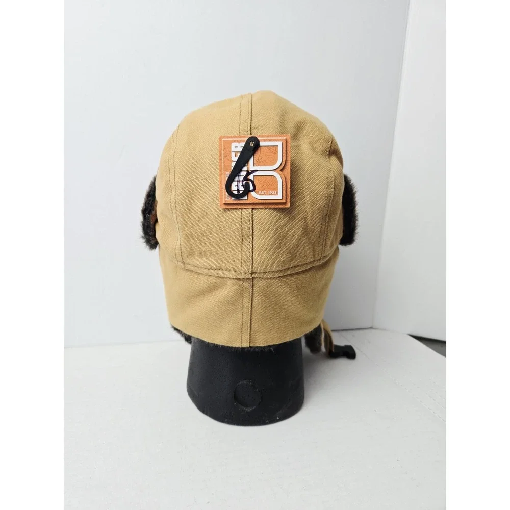 Broner Winter hat Brown ear flaps 41517 brown fuzzy inside NWT one size